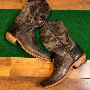Justin cowboy boots mens size 9 Brown distressed leather
